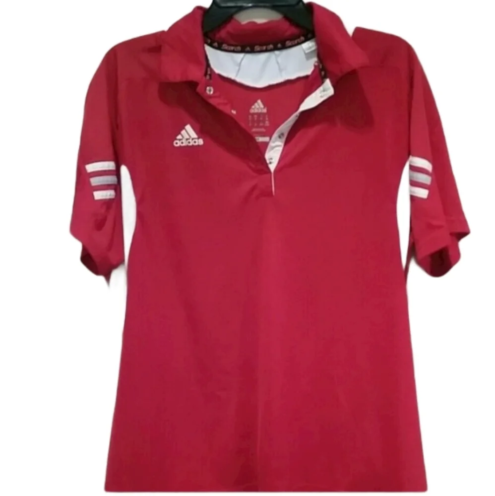 ADIDAS Climate Red/White Soccer Polo EUC sz XL